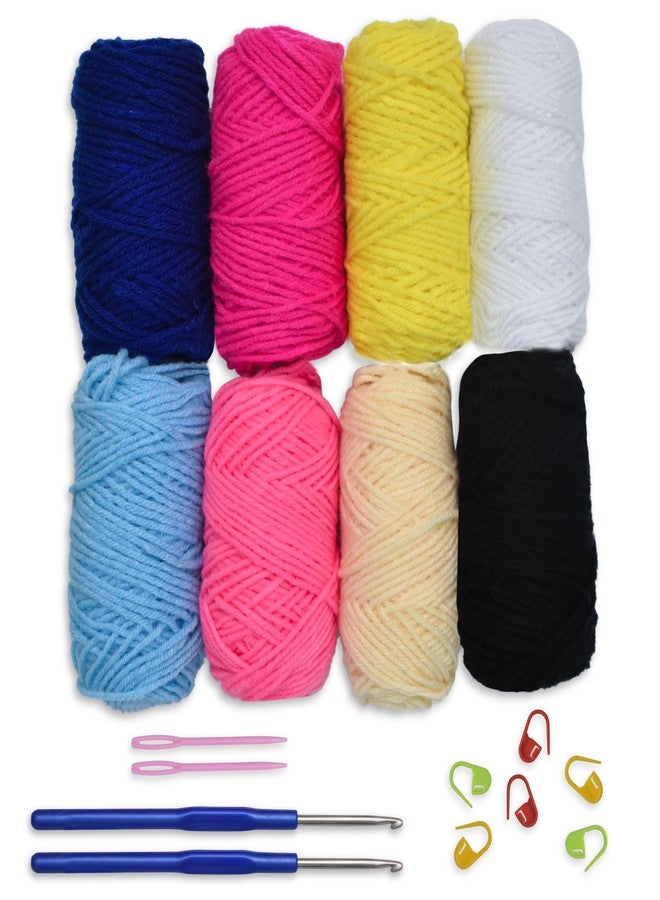 picknMAKE Crochet Kit for Beginners with Wool Yarn, Crochet Hooks, Plastic Needles & Stitch Markers - DIY Learn to Crochet Set for Adults & Kids (All Tools Included) - Image 1